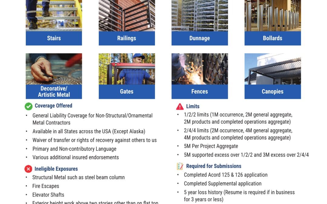 USMC Insurance broker overview for Ornamental Metal
